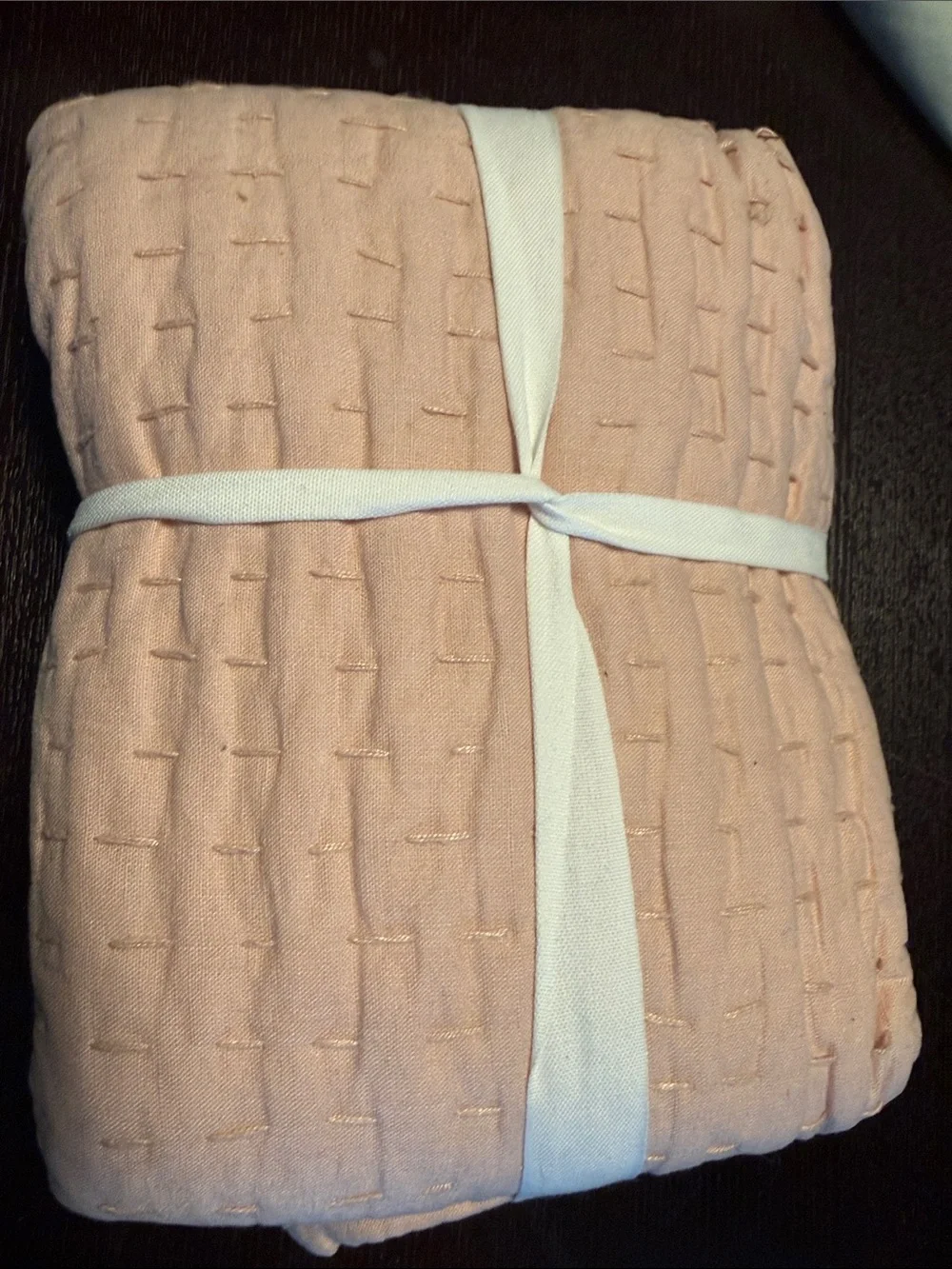 Pottery Barn Pickstitch Euro Sham - Blush 26” x 26”